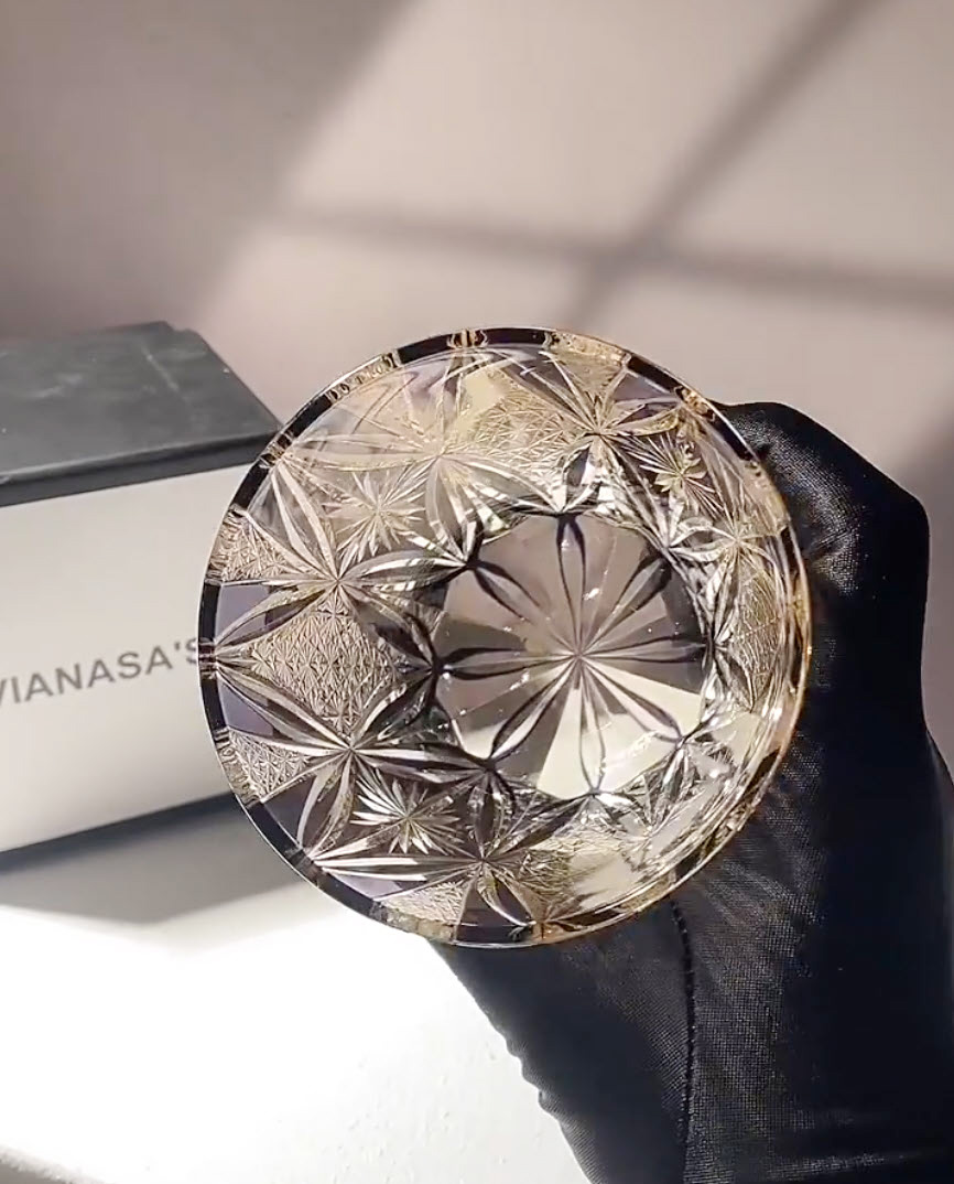 Ly whisky pha lê 330ml chế tác thủ công Edo Kiriko mẫu Lola Secret Vianasa VS5658