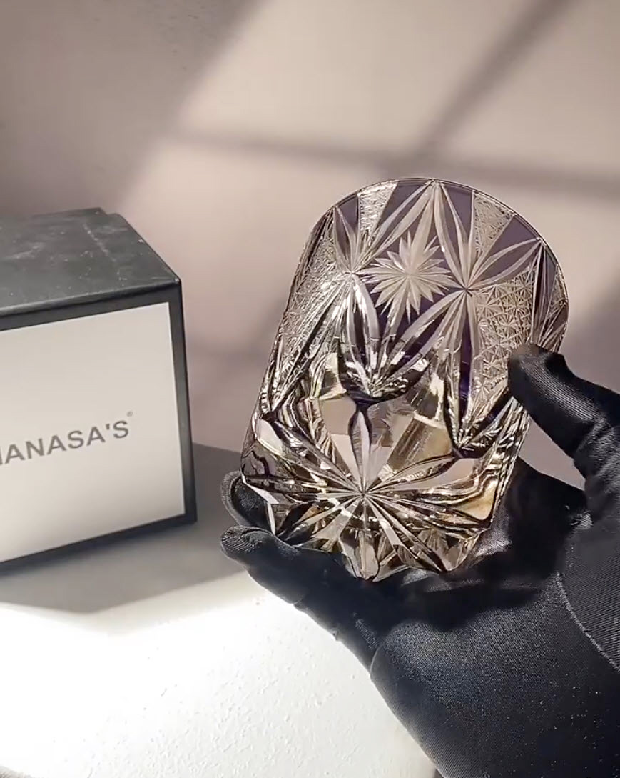 Ly whisky pha lê 330ml chế tác thủ công Edo Kiriko mẫu Lola Secret Vianasa VS5658