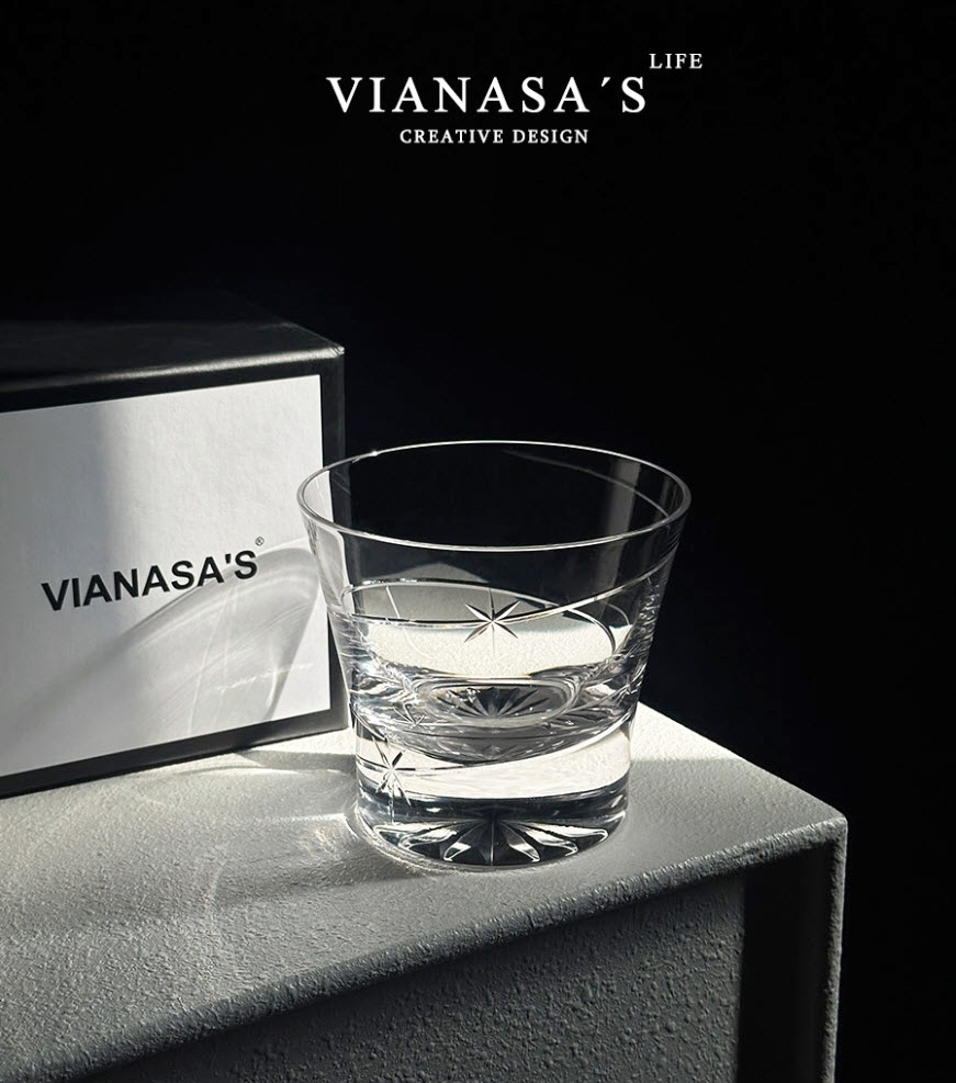 Ly whisky pha lê 260ml chế tác thủ công mẫu Star Track Vianasa VS565A
