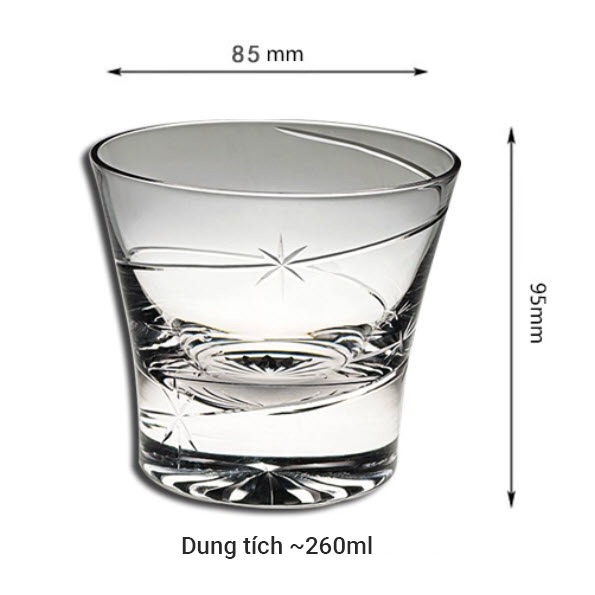 Ly whisky pha lê 260ml chế tác thủ công mẫu Star Track Vianasa VS565A