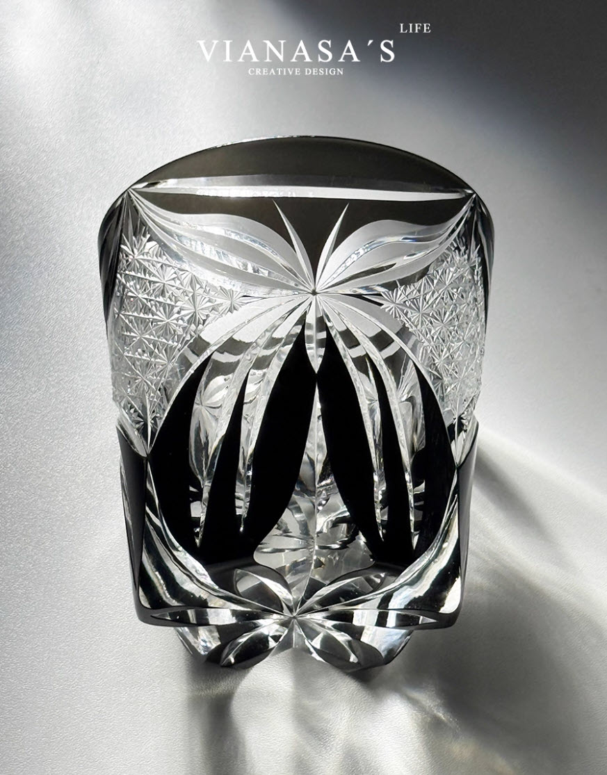 Ly whisky pha lê 330ml chế tác thủ công Edo Kiriko mẫu Butterfly Vianasa VS3434