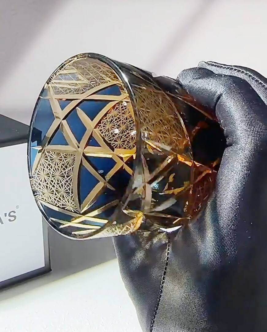 Ly whisky pha lê 280ml chế tác thủ công Edo Kiriko mẫu Ragnarok Vianasa VS2323