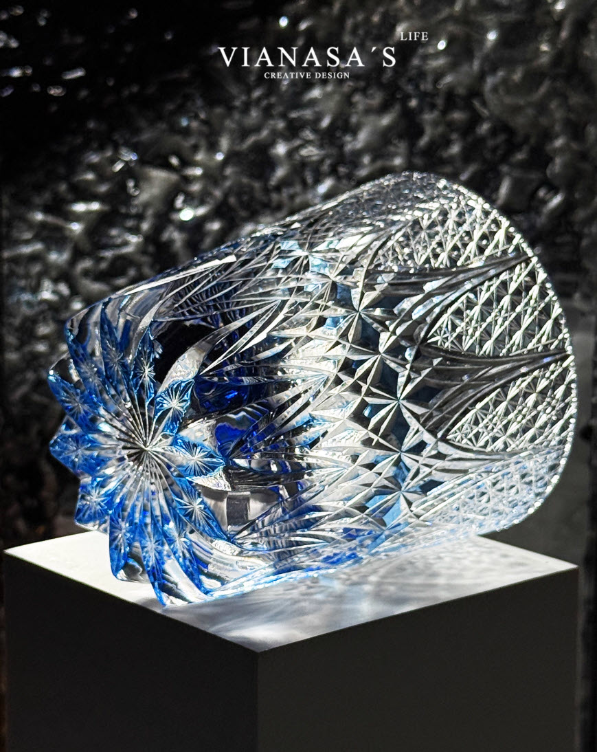 Ly whisky pha lê 330ml chế tác thủ công Edo Kiriko mẫu Eternal Star Vianasa VS3424