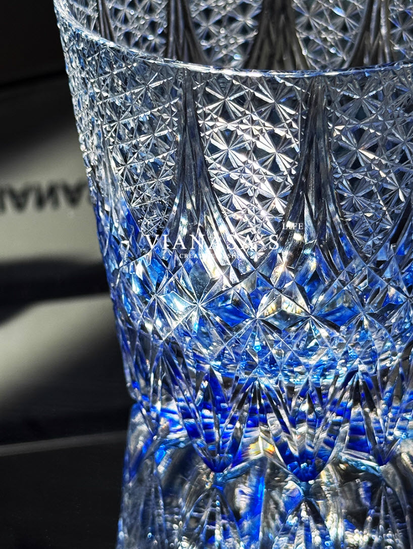 Ly whisky pha lê 330ml chế tác thủ công Edo Kiriko mẫu Eternal Star Vianasa VS3424