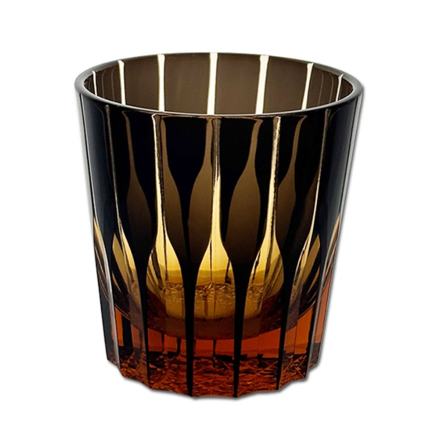 Ly whisky pha lê 280ml chế tác thủ công Edo Kiriko mẫu Brown Star Vianasa VS2323A