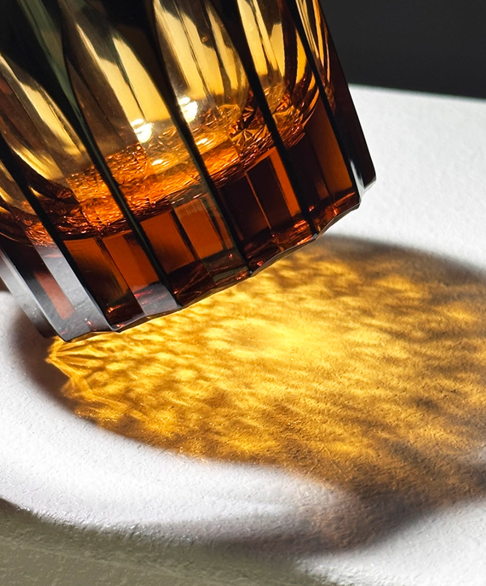 Ly whisky pha lê 280ml chế tác thủ công Edo Kiriko mẫu Brown Star Vianasa VS2323A