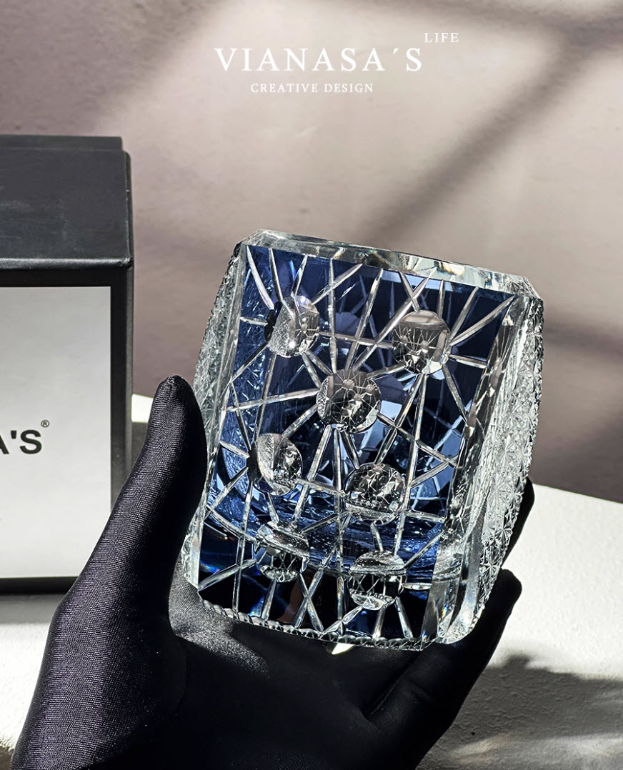 Ly whisky pha lê 280ml chế tác thủ công Edo Kiriko mẫu Planet Vianasa VS3232A