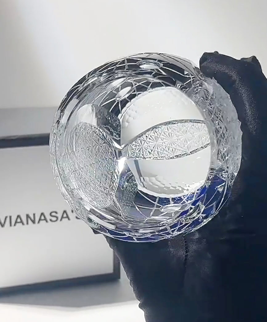 Ly whisky pha lê 280ml chế tác thủ công Edo Kiriko mẫu Planet Vianasa VS3232A