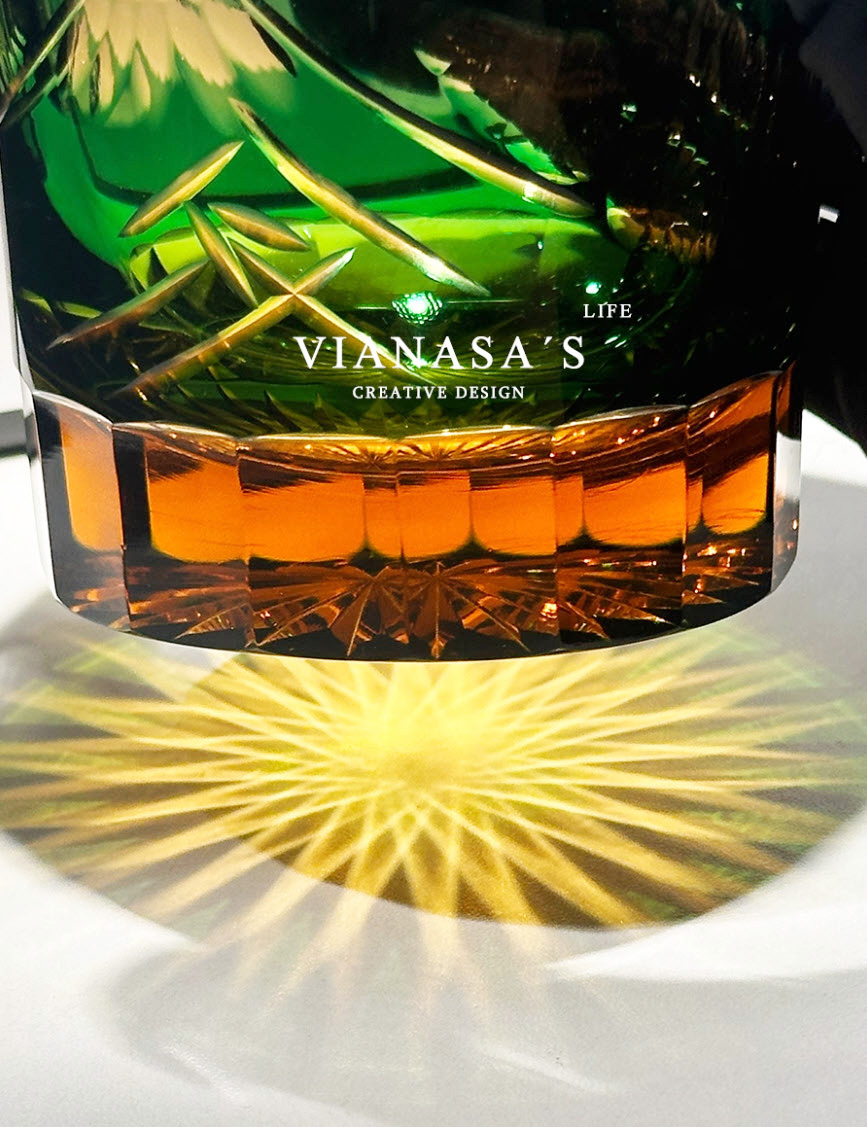 Ly whisky pha lê 260ml chế tác thủ công Edo Kiriko mẫu Fuji Mt Vianasa VS2525