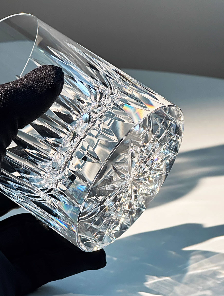 Ly whisky pha lê K9 250ml chế tác thủ công Edo Kiriko mẫu Great Britain Vianasa VS2232