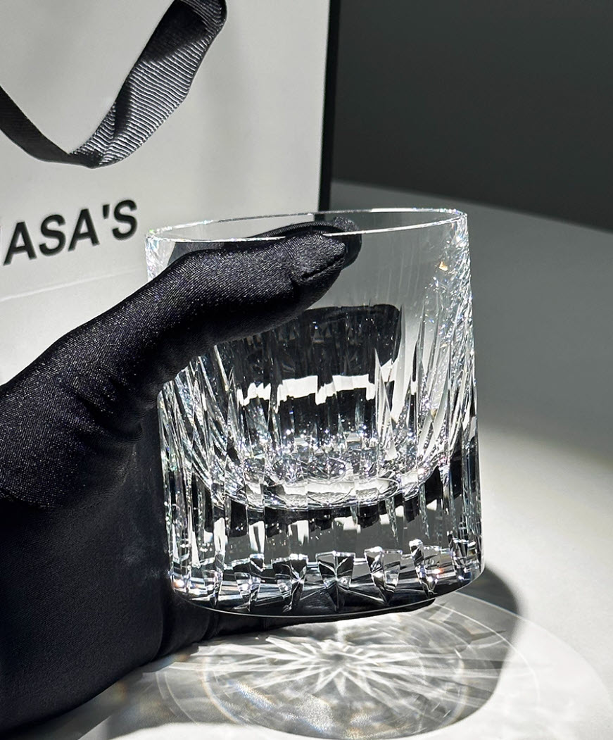 Ly whisky pha lê K9 250ml chế tác thủ công Edo Kiriko mẫu Great Britain Vianasa VS2232