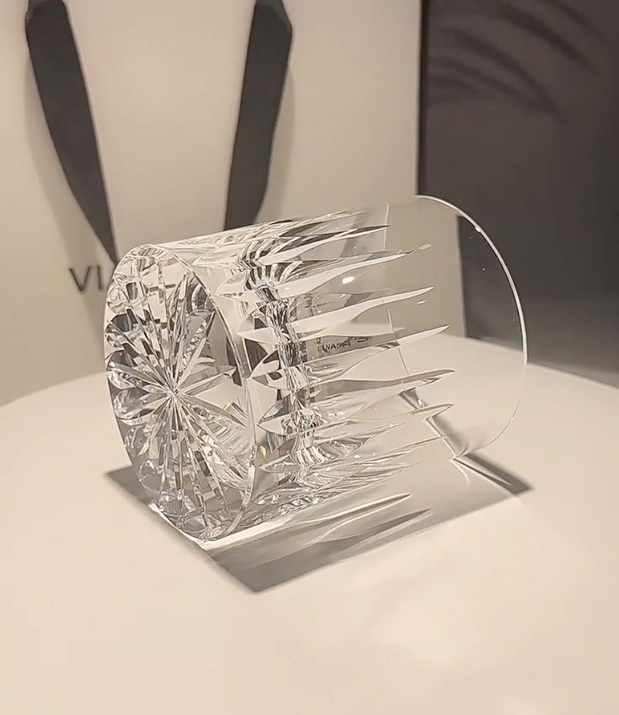 Ly whisky pha lê K9 250ml chế tác thủ công Edo Kiriko mẫu Great Britain Vianasa VS2232