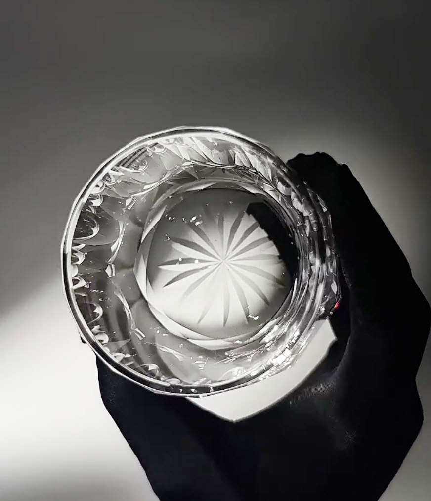 Ly whisky pha lê K9 200ml chế tác thủ công Edo Kiriko mẫu Zeus Stone Vianasa VS3432