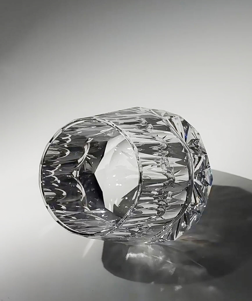 Ly whisky pha lê K9 200ml chế tác thủ công Edo Kiriko mẫu Zeus Stone Vianasa VS3432