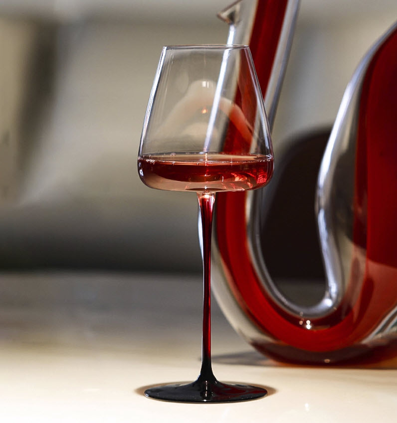 Ly vang đỏ pha lê 580ml chế tác thủ công Edo Kiriko mẫu British Burgundy Light Vianasa VS32323