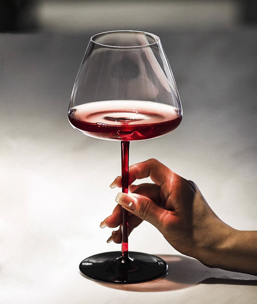 Ly vang đỏ pha lê 580ml chế tác thủ công Edo Kiriko mẫu British Burgundy Light Vianasa VS32323