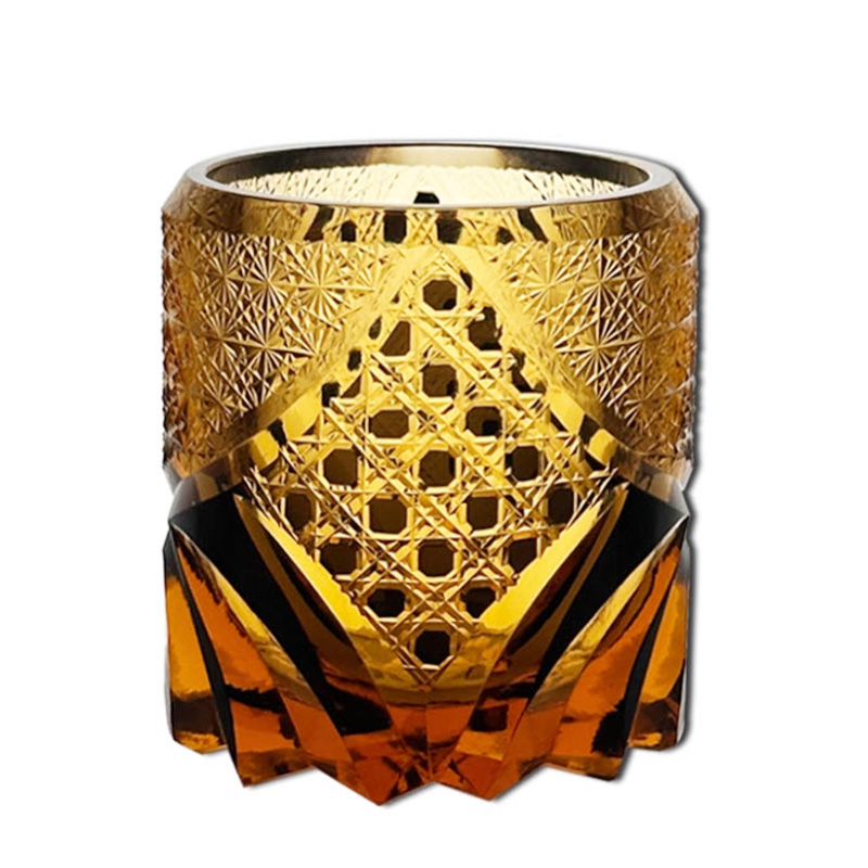 Ly wishky pha lê 280ml chế tác thủ công Edo Kiriko mẫu Black Samurai Vianasa VS32323