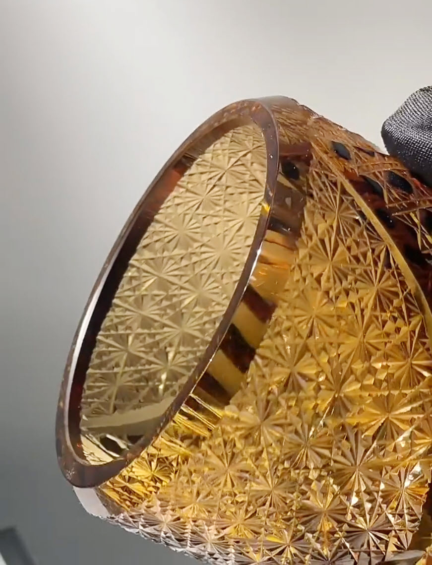 Ly wishky pha lê 280ml chế tác thủ công Edo Kiriko mẫu Black Samurai Vianasa VS32323