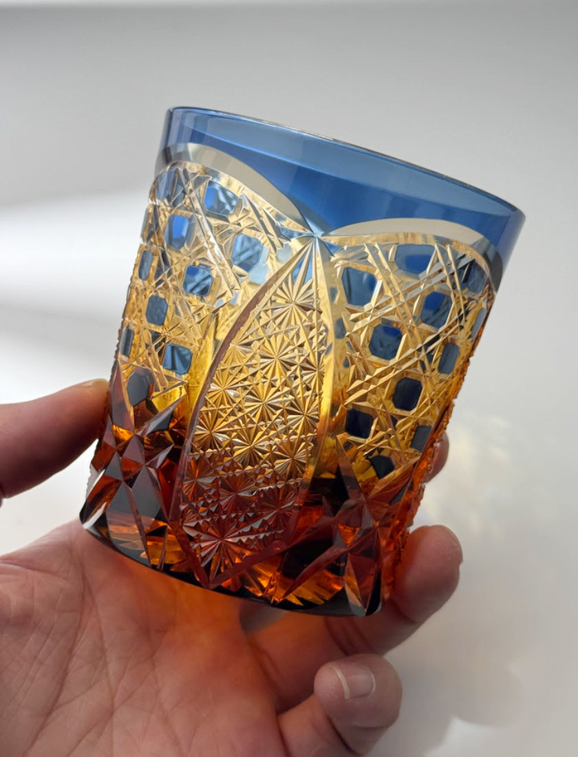 Ly wishky pha lê 280ml chế tác thủ công Edo Kiriko mẫu Sunset Song Vianasa VS2323C