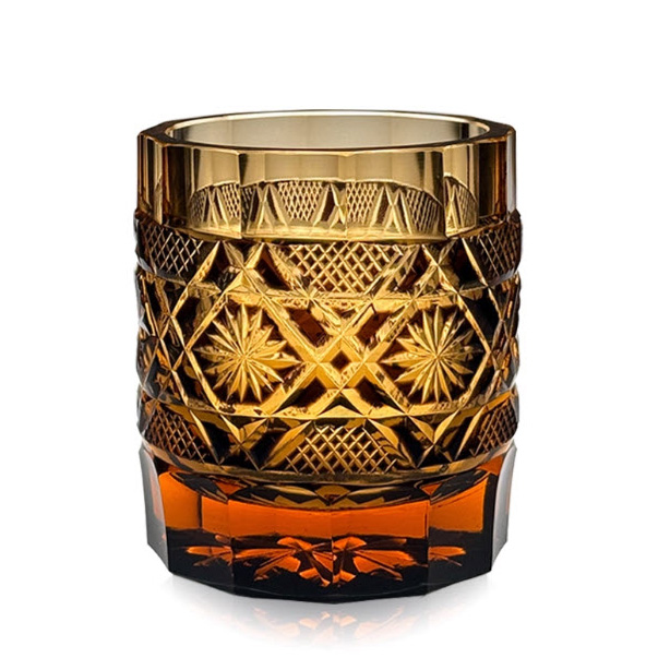 Ly wishky pha lê 280ml chế tác thủ công Edo Kiriko mẫu Bandit Stone Vianasa VS34343