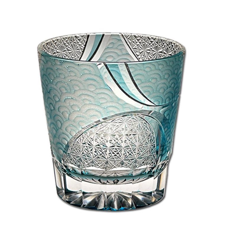 Ly wishky pha lê 280ml chế tác thủ công Edo Kiriko mẫu Clown Sand Vianasa VS2323D