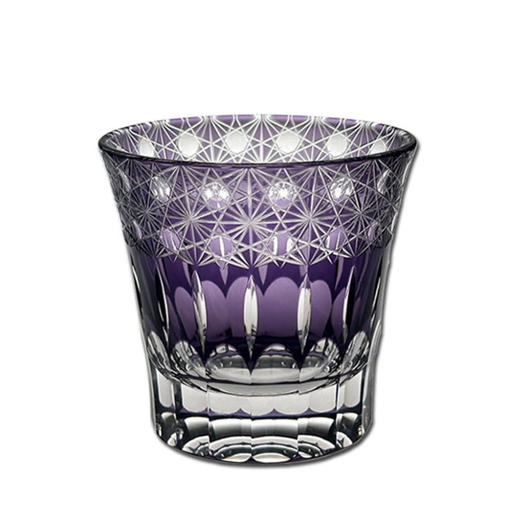 Ly wishky pha lê 260ml chế tác thủ công Edo Kiriko mẫu Violet Vianasa VS1222