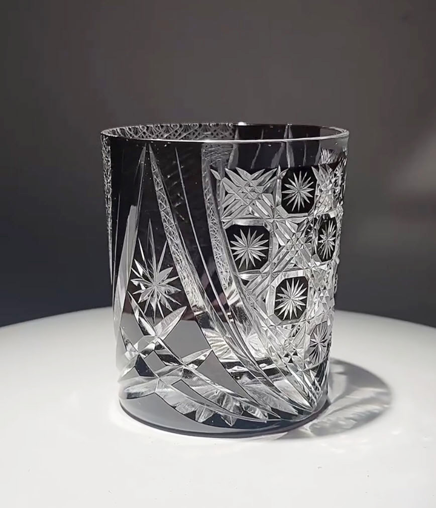 Ly wishky pha lê 280ml chế tác thủ công Edo Kiriko mẫu Day&Night Vianasa VS9898