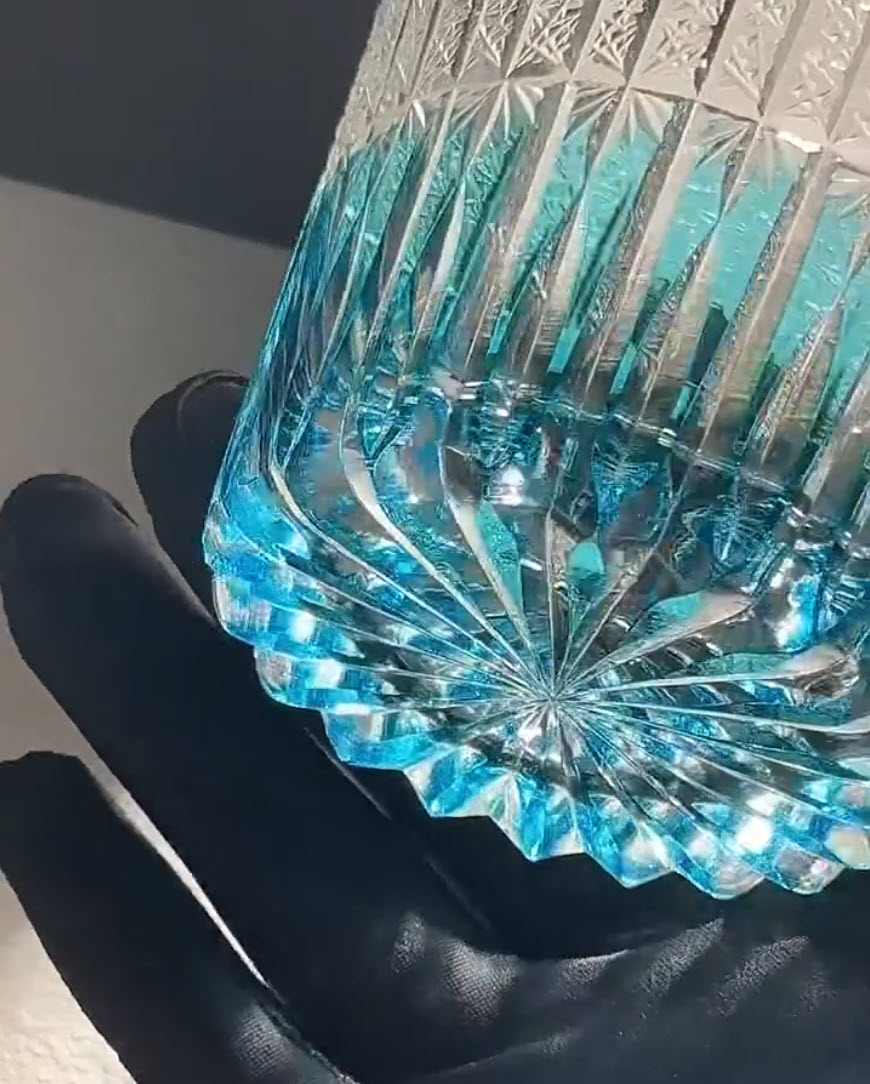 Ly wishky pha lê 330ml chế tác thủ công Edo Kiriko mẫu Northern Lights Vianasa VS3434B