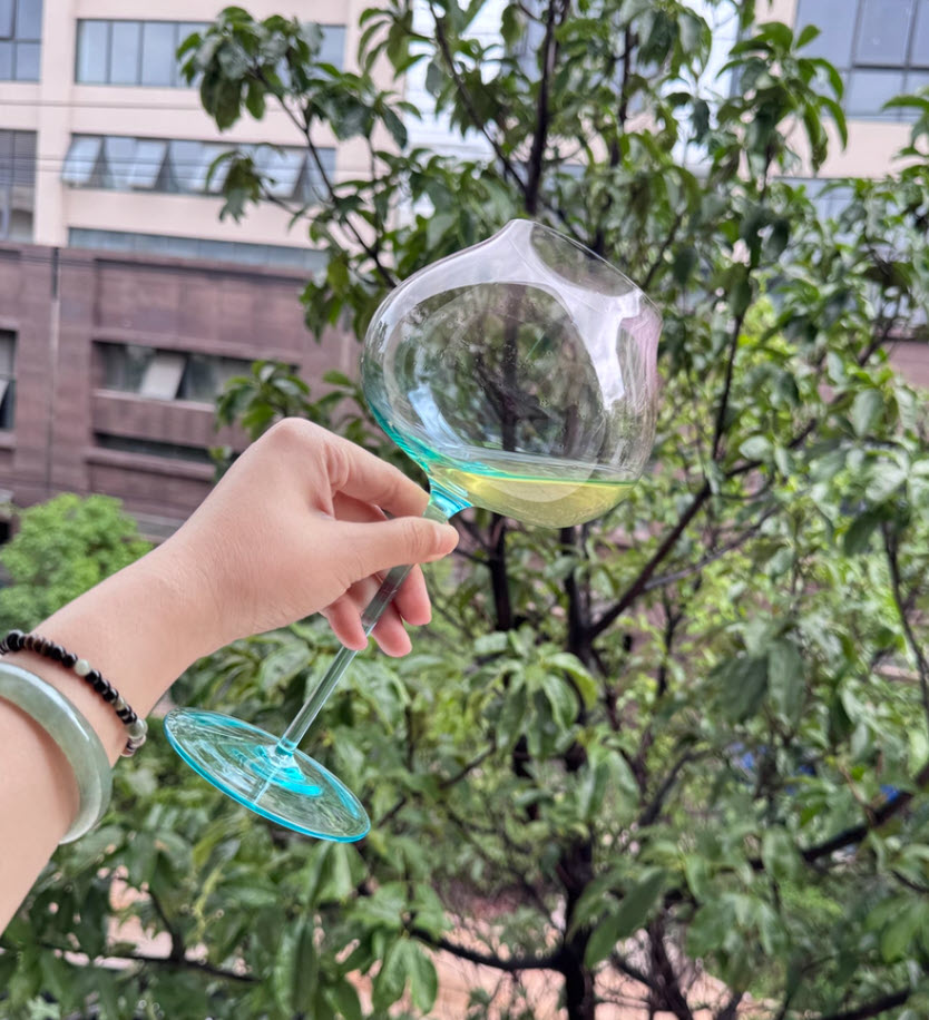 Ly vang pha lê mẫu Peach Blossom Gradient chế tác thủ công Vianasa VS56565