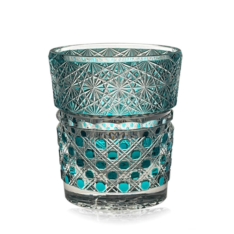 Ly wishky pha lê 280ml chế tác thủ công Edo Kiriko mẫu Gemstone Vianasa VS2323E