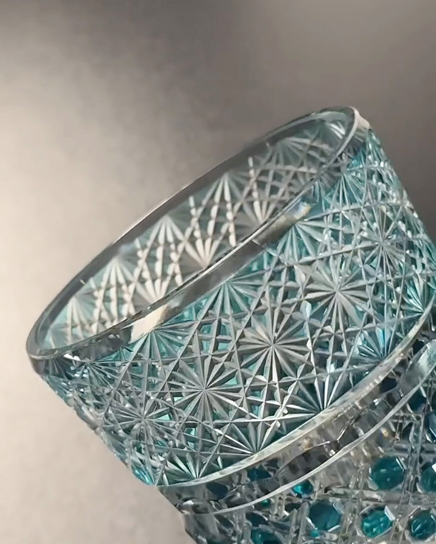 Ly wishky pha lê 280ml chế tác thủ công Edo Kiriko mẫu Gemstone Vianasa VS2323E