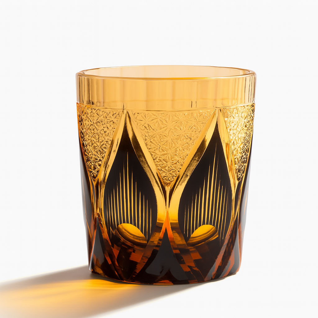 Ly wishky pha lê 250ml chế tác thủ công Edo Kiriko mẫu Chrysanthemum Vianasa VS433434