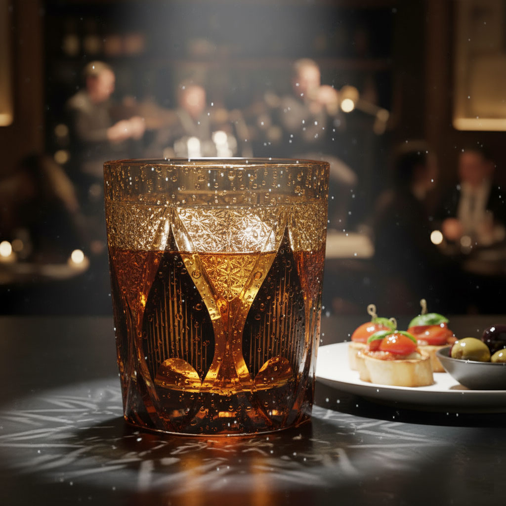 Ly wishky pha lê 250ml chế tác thủ công Edo Kiriko mẫu Chrysanthemum Vianasa VS433434