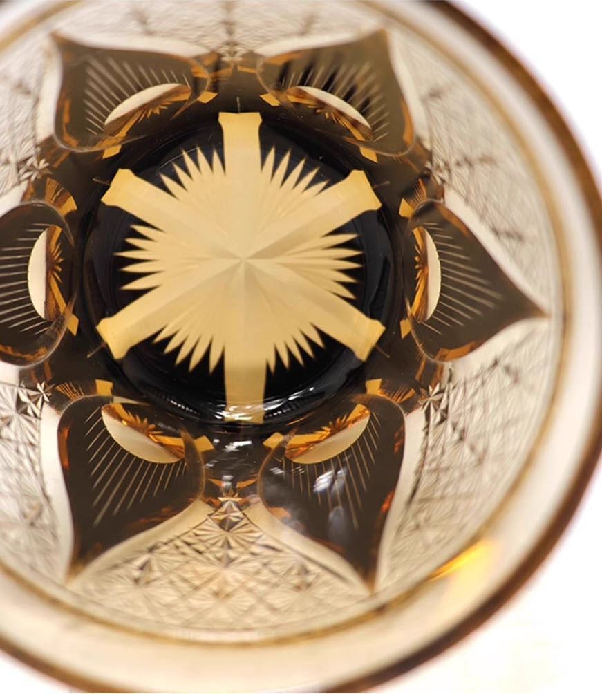 Ly wishky pha lê 250ml chế tác thủ công Edo Kiriko mẫu Chrysanthemum Vianasa VS433434