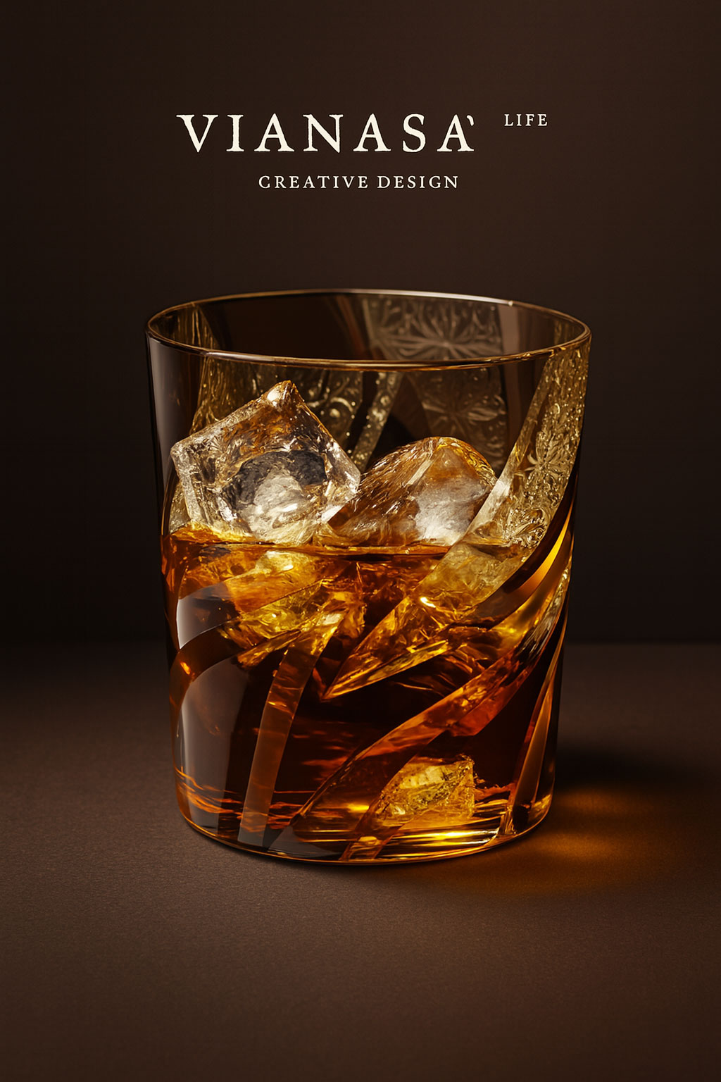 Ly wishky pha lê 280ml chế tác thủ công Edo Kiriko mẫu Hurricane Vianasa VS6565