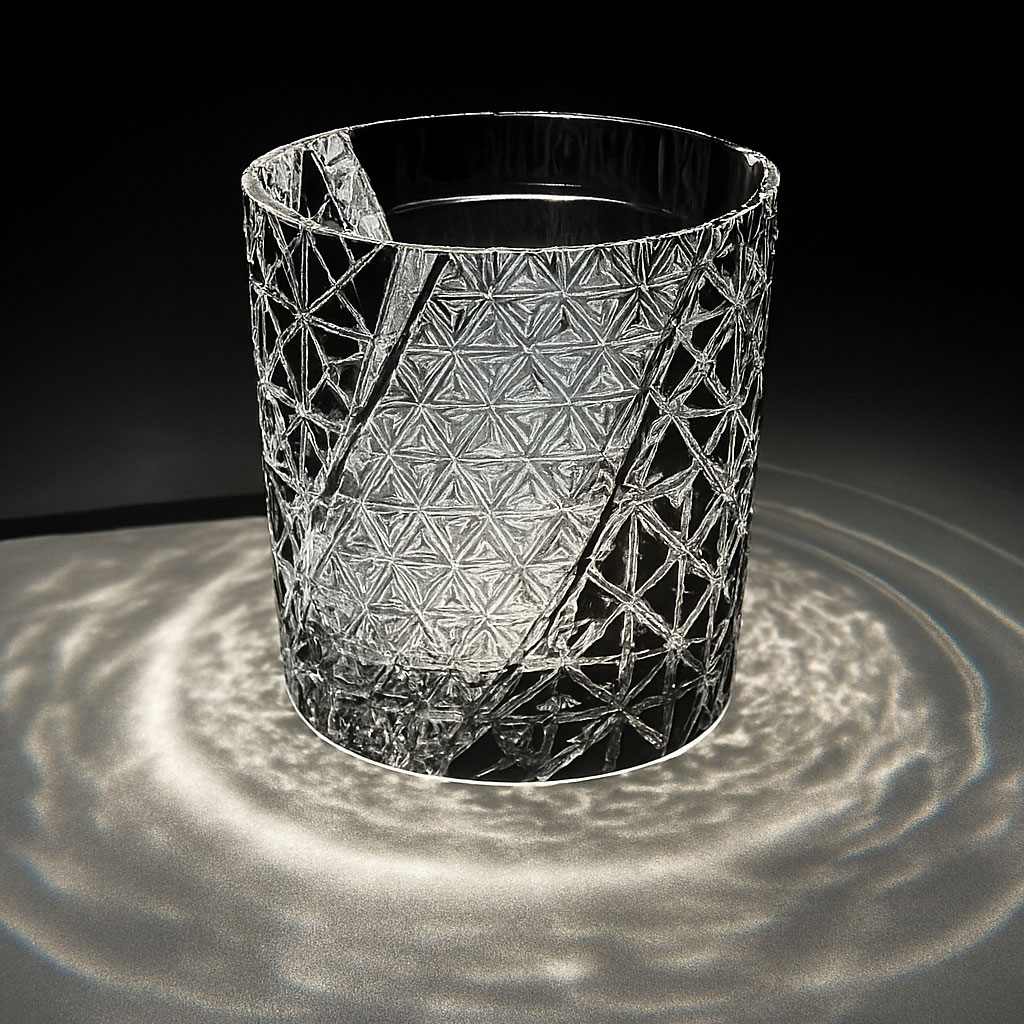 Ly wishky pha lê 280ml chế tác thủ công Edo Kiriko mẫu July Night Vianasa VS23212