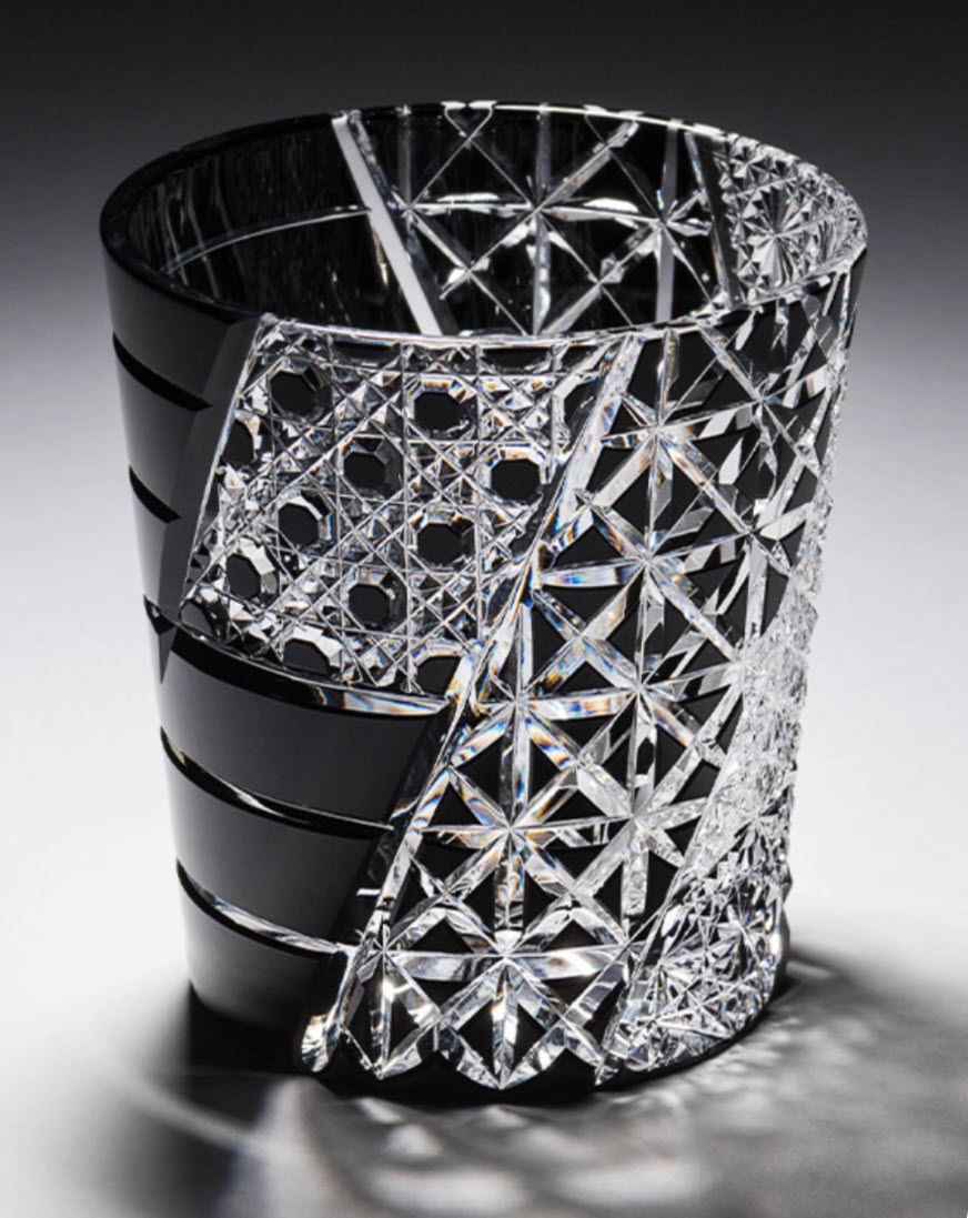 Ly wishky pha lê 280ml chế tác thủ công Edo Kiriko mẫu July Night Vianasa VS23212