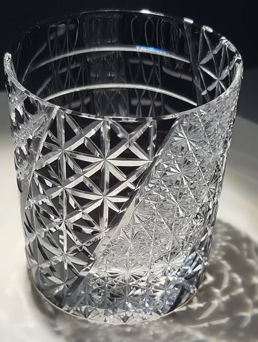 Ly wishky pha lê 280ml chế tác thủ công Edo Kiriko mẫu July Night Vianasa VS23212