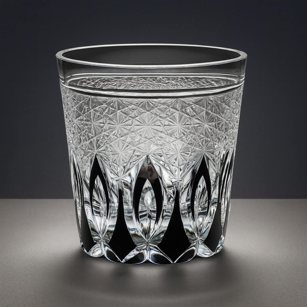 Ly wishky pha lê 330ml chế tác thủ công Edo Kiriko mẫu Black Dawn Vianasa VS12323