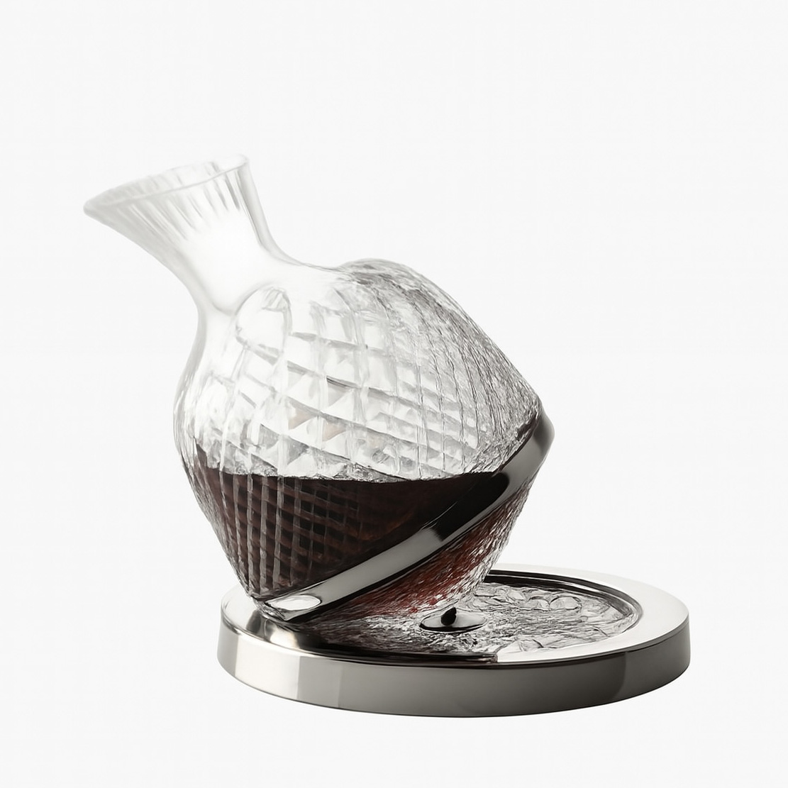 Decanter bình thở vang pha lê kèm đế xoay 1500ml mẫu Jojo Design Vianasa VS63636