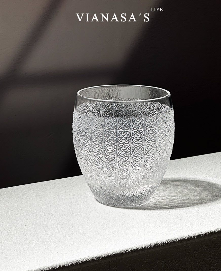 Ly wishky pha lê 300ml chế tác thủ công Edo Kiriko mẫu Starry Sky Vianasa VS5252