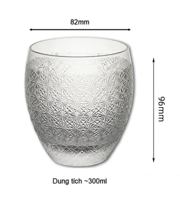 Ly wishky pha lê 300ml chế tác thủ công Edo Kiriko mẫu Starry Sky Vianasa VS5252