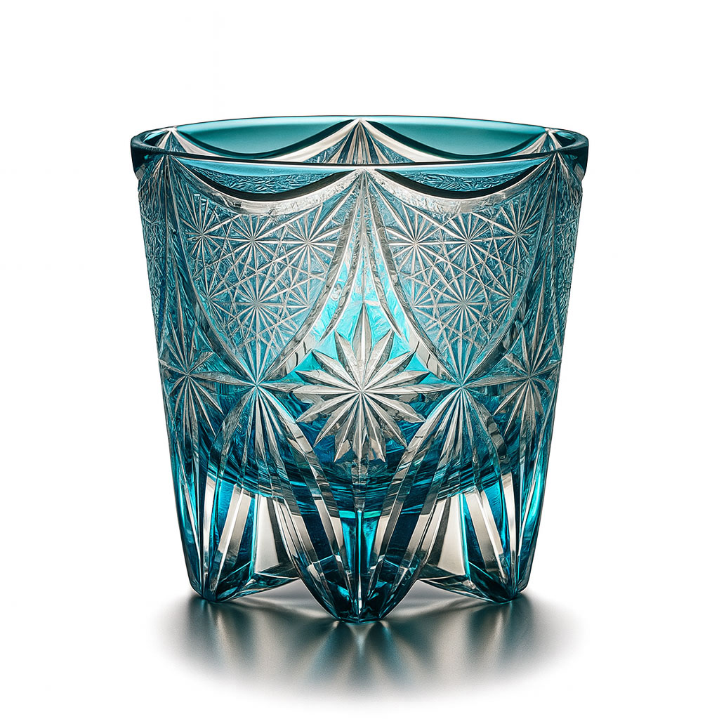 Ly wishky pha lê 330ml chế tác thủ công Edo Kiriko mẫu Ice Lola Vianasa VS32424