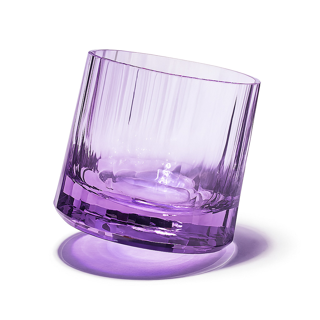 Ly wishky pha lê K9 mẫu Striped Rotating 290ml chế tác thủ công Vianasa VS23333