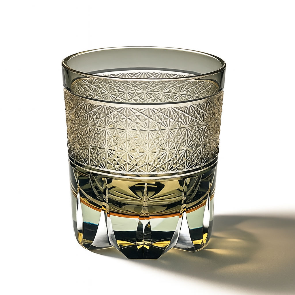 Ly wishky pha lê 260ml chế tác thủ công Edo Kiriko mẫu Dream Collar Vianasa VS2323G