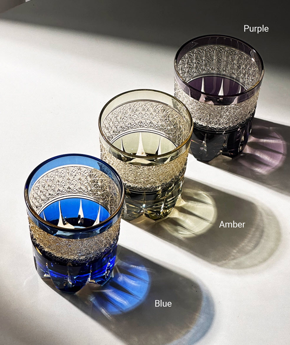 Ly wishky pha lê 260ml chế tác thủ công Edo Kiriko mẫu Dream Collar Vianasa VS2323G