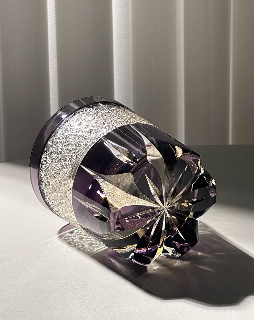 Ly wishky pha lê 260ml chế tác thủ công Edo Kiriko mẫu Dream Collar Vianasa VS2323G