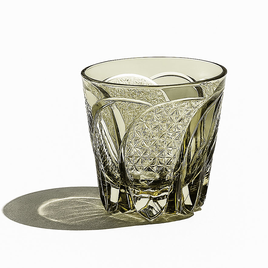 Ly wishky pha lê 330ml chế tác thủ công Edo Kiriko mẫu Moon Rainbow Vianasa VS396655