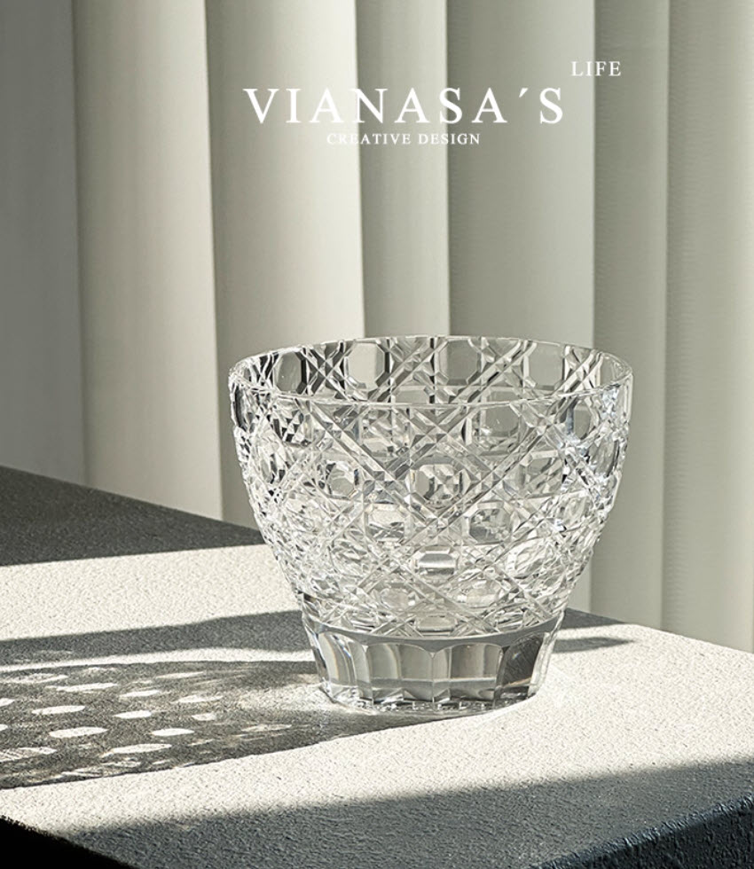 Ly sake lạnh ly whisky pha lê mẫu Pearl 165ml chế tác thủ công Vianasa VS655