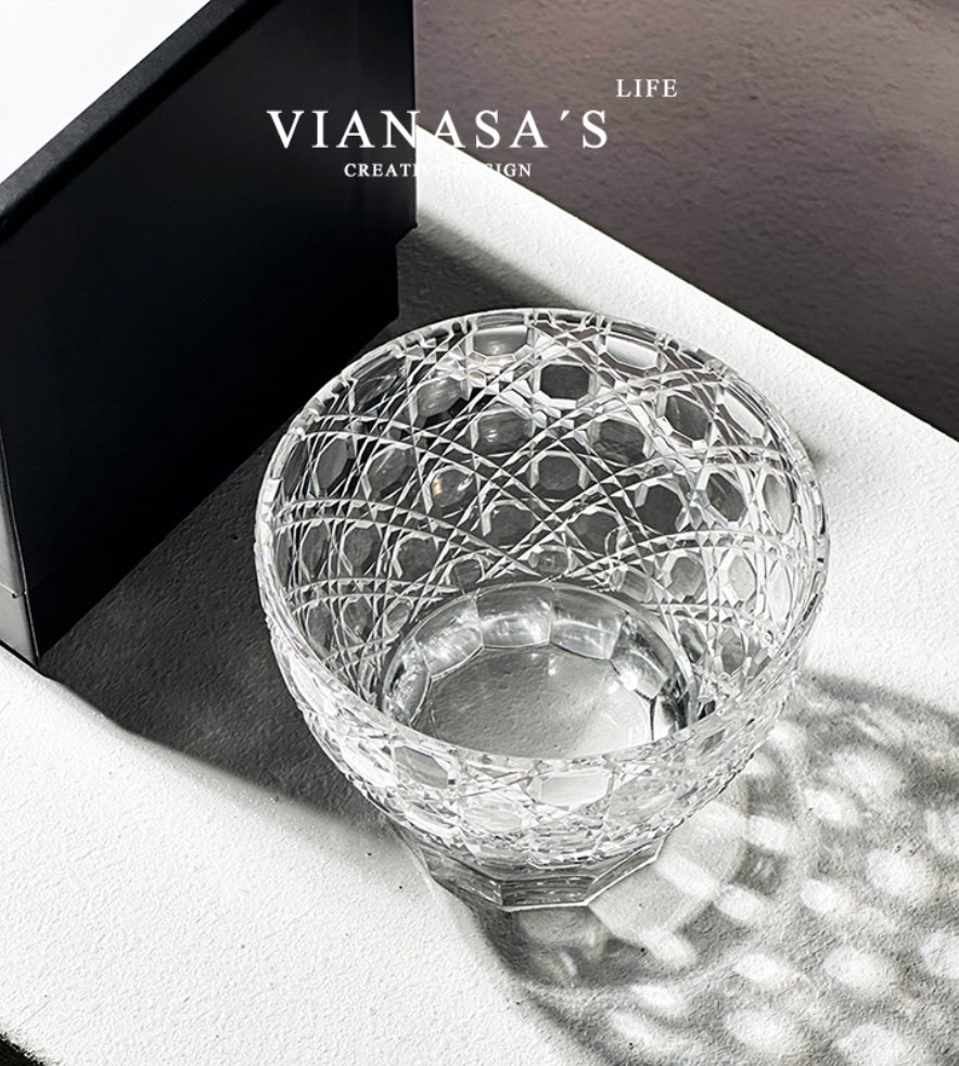 Ly sake lạnh ly whisky pha lê mẫu Pearl 165ml chế tác thủ công Vianasa VS655